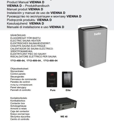 SAUNA POÊLE ÉLECTRIQUE HELO VIENNA 45D 4,5kW, SANS UNITÉ DE CONTRÔLE, NOIR – Image 2