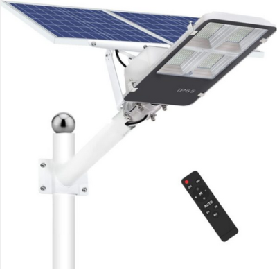 Lampadaires solaires d'extérieur 300 W avec télécommande, lumière blanche du jour 6500 K pour cour, jardin, rue, parc de jeux – Image 2