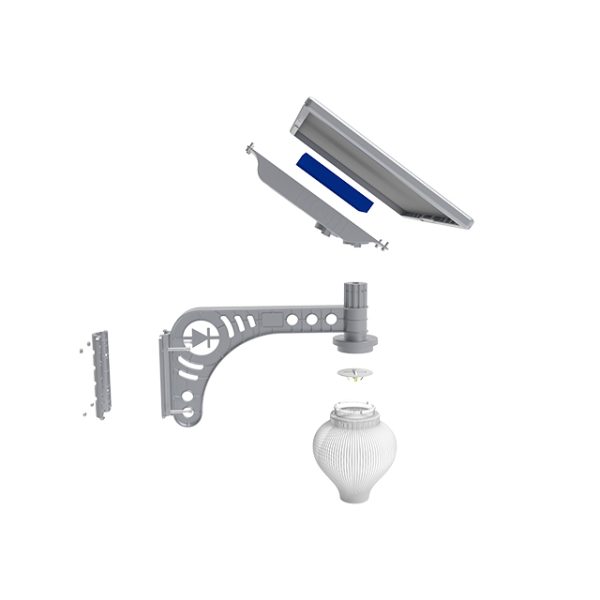 Lampadaire Solaire LED 15W spot éclairage jardin