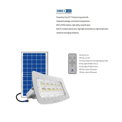Projecteur Solaire LED Extérieur 5600 Lumen Avec Batterie Au Lithium LD-50w
