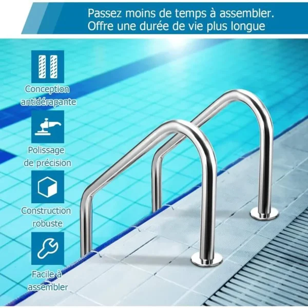 Échelle de piscine standard en Inox 3-4-5 Marches