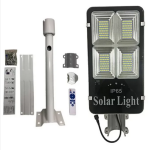 Lampadaires solaires d&rsquo;extérieur 300 W avec télécommande, lumière blanche du jour 6500 K pour cour, jardin, rue, parc de jeux